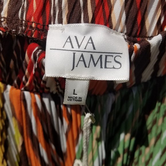 AVA JAMES Multicolor Striped Diamind Pattern Skirt - Picture 5 of 16